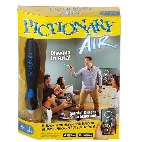 Immagine del prodotto Pictionary Air - Gioco da disegnare con penna luminosa e carte indizio, con connessione per dispositivi smart, gioco e idea regalo per tutta la famiglia, giocattolo per bambini, 8+ anni, GPR22