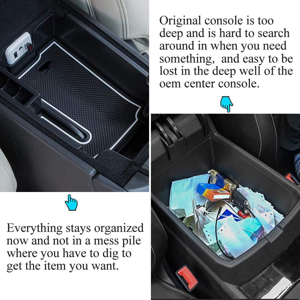 Vesul Center Console Organizer Armrest Storage Tray Compatible with Cadillac XT5 2017 2018 2019 ABS Insert Organizer Glove Pallet