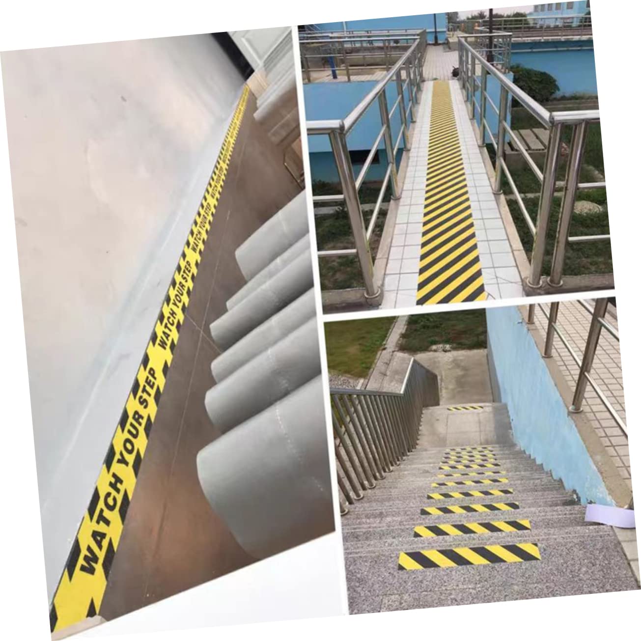 Unomor 2pcs PVC Anti Slip Stair Warning Stickers for Public Areas
