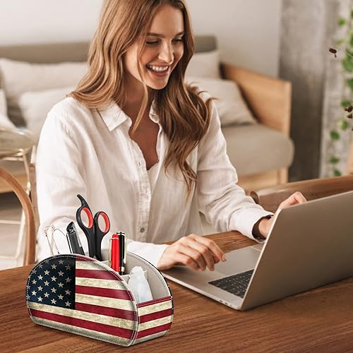 Vista 21 de Fintie - Soporte para control remoto, organizador de cuero vegetal para control remoto de televisor, organizador de escritorio, 5 compartimentos