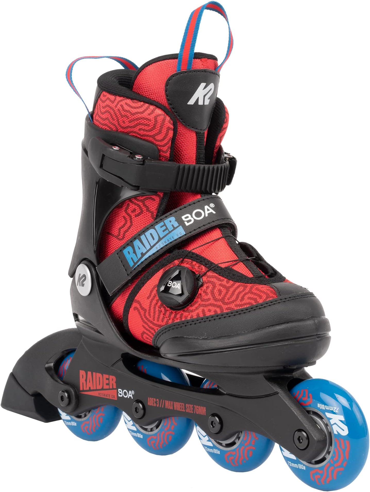 K2 RAIDER BOA Kids Inline Skate 2022 red blue