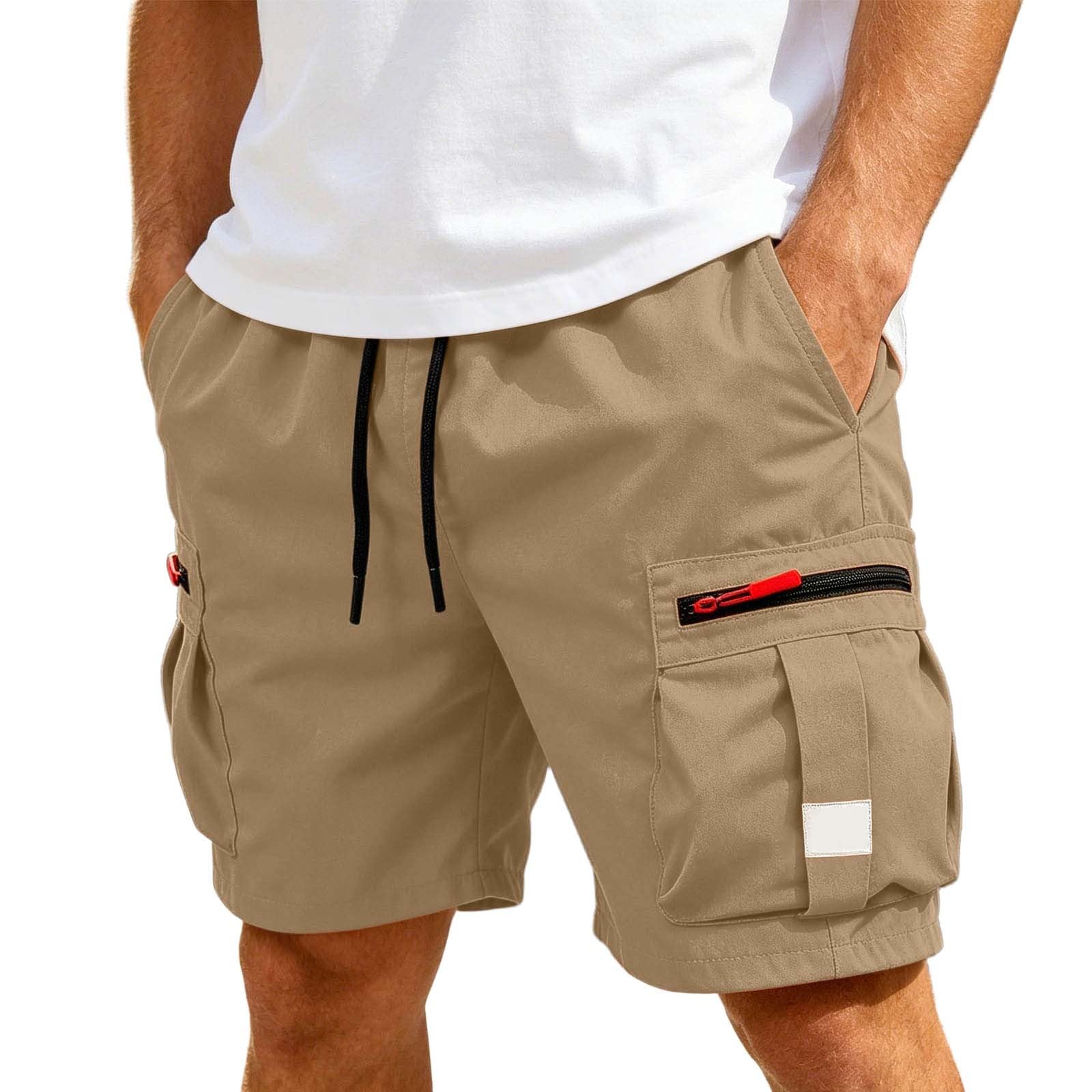 Pantalones Cortos Hombre Trabajo Bermudas Hombre Verano Deporte Senderismo Montaña Pantalones Cortos Cargo Shorts Militares Casual Verano con Múltiples Bolsillos