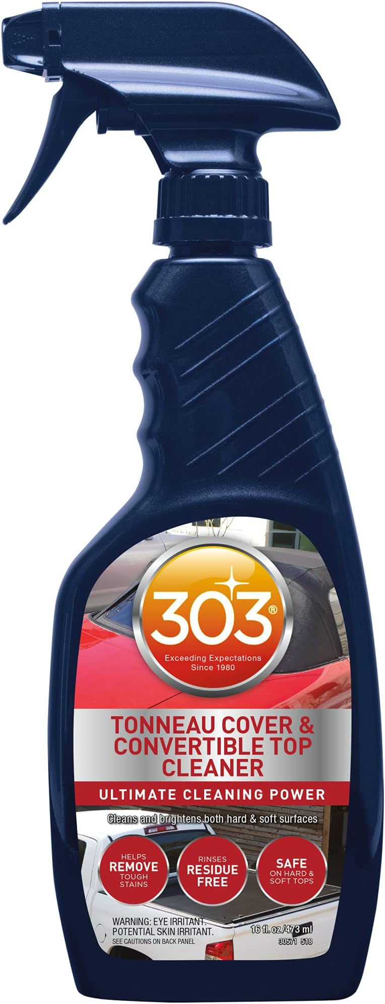 303 Products 30571CSR Tonneau Cover and Convertible Top Cleaner - Vinyl and Fabric Top Cleaner - Ultimate Cleaning Power - Helps Remove Tough Stains - Rinses Residue Free - 16 fl. oz. Packaging May Vary