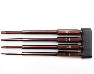 KYX Racing RC Model Tools 4pcs Hex Tip Set w/ 1/4 lnch Adapter(1.5, 2.0, 2.5, 3.0mm)