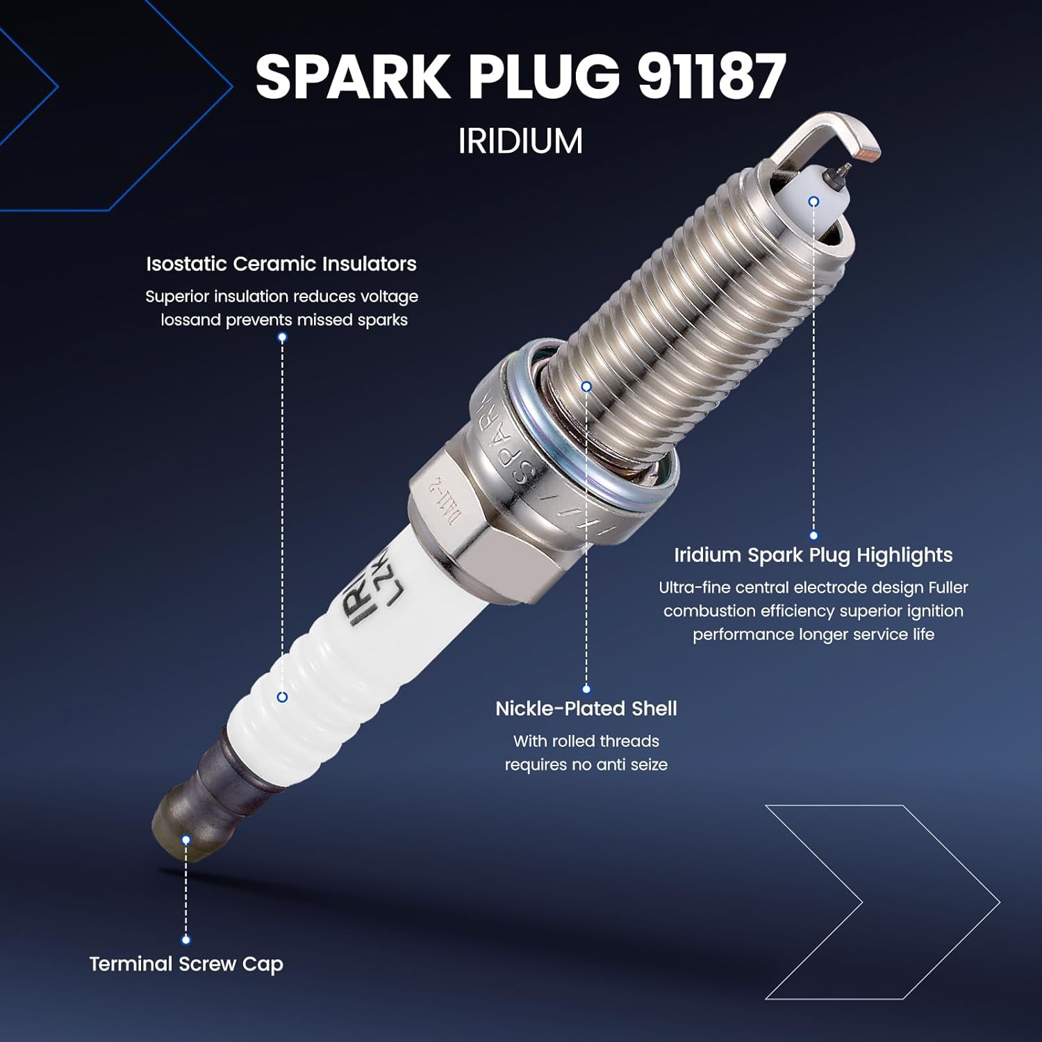 4-Pack UF708 Ignition Coils & 91187 Spark Plugs Kit Compatible with Nissan NV200 2.0L L4 2013 2014 2015 2016 2017 2018 2019- Replaces 22448-1KT0A & more