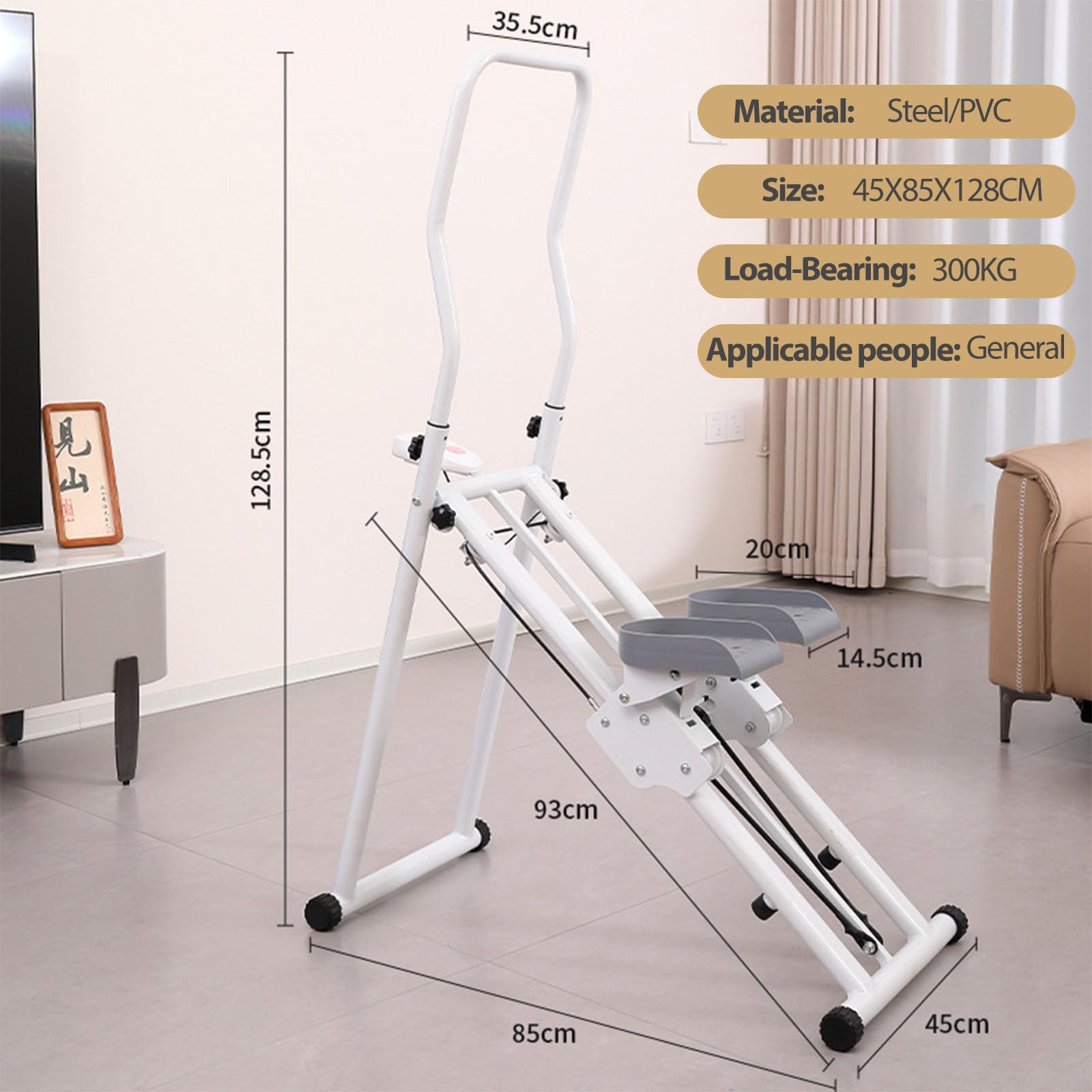 Macchina per scalatore Verticale, Macchina per scalatori Stepper con LCD, Passo Fitness per Uomini e Donne Allenamento Cardio per Tutto Il Corpo della