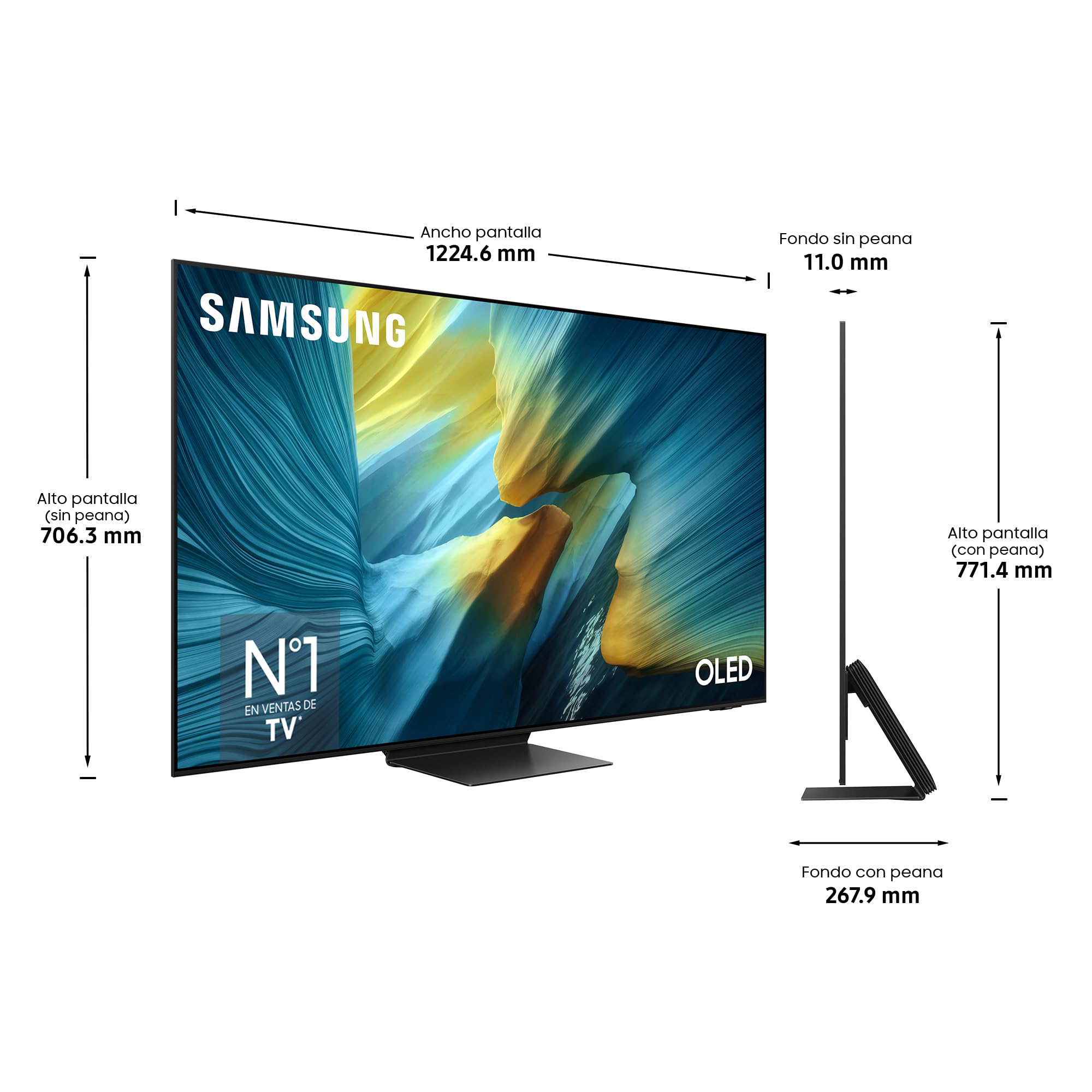 Samsung TV 55 Pulgadas OLED S95F 4K Smart TV con Vision AI, Pantalla SIN Reflejos y Paquete de contenidos Rakuten TV [Clase de eficiencia energética G]