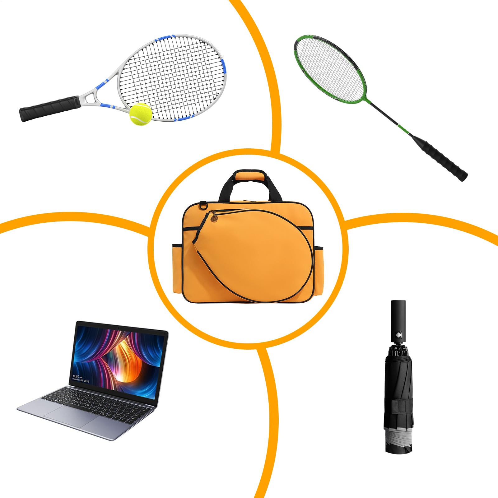 Borsa per racchette da badminton – Elegante borsa da trasporto, zaino portatile | Fodera interna in poliestere leggera e resistente, struttura moderna e raffinata, perfetta per viaggi, scuola e