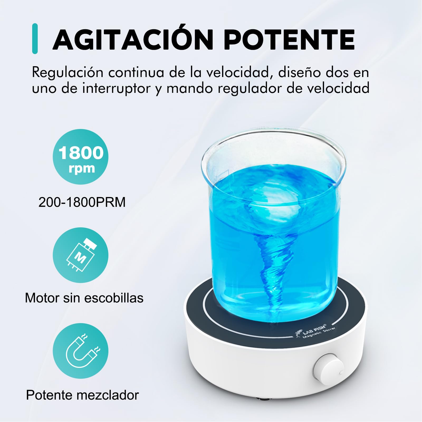 LABFISH Agitador Magnético 200-1800PRM Mezclador Magetic Max Agitación 3000ml Capacidad Placa De Agitación 3 PCS Barra De Agitación Para Laboratorio