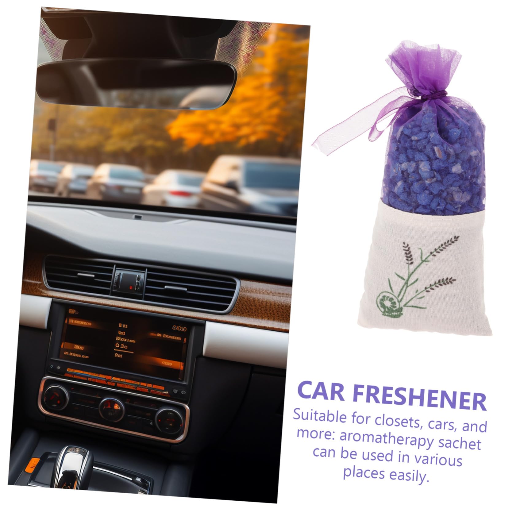 Lavendel Duftsäckchen Atmungsaktives Mesh Material 6 Stück mit Natürlichem Nano Mineral Langanhaltender Duft für Kleiderschrank und Auto