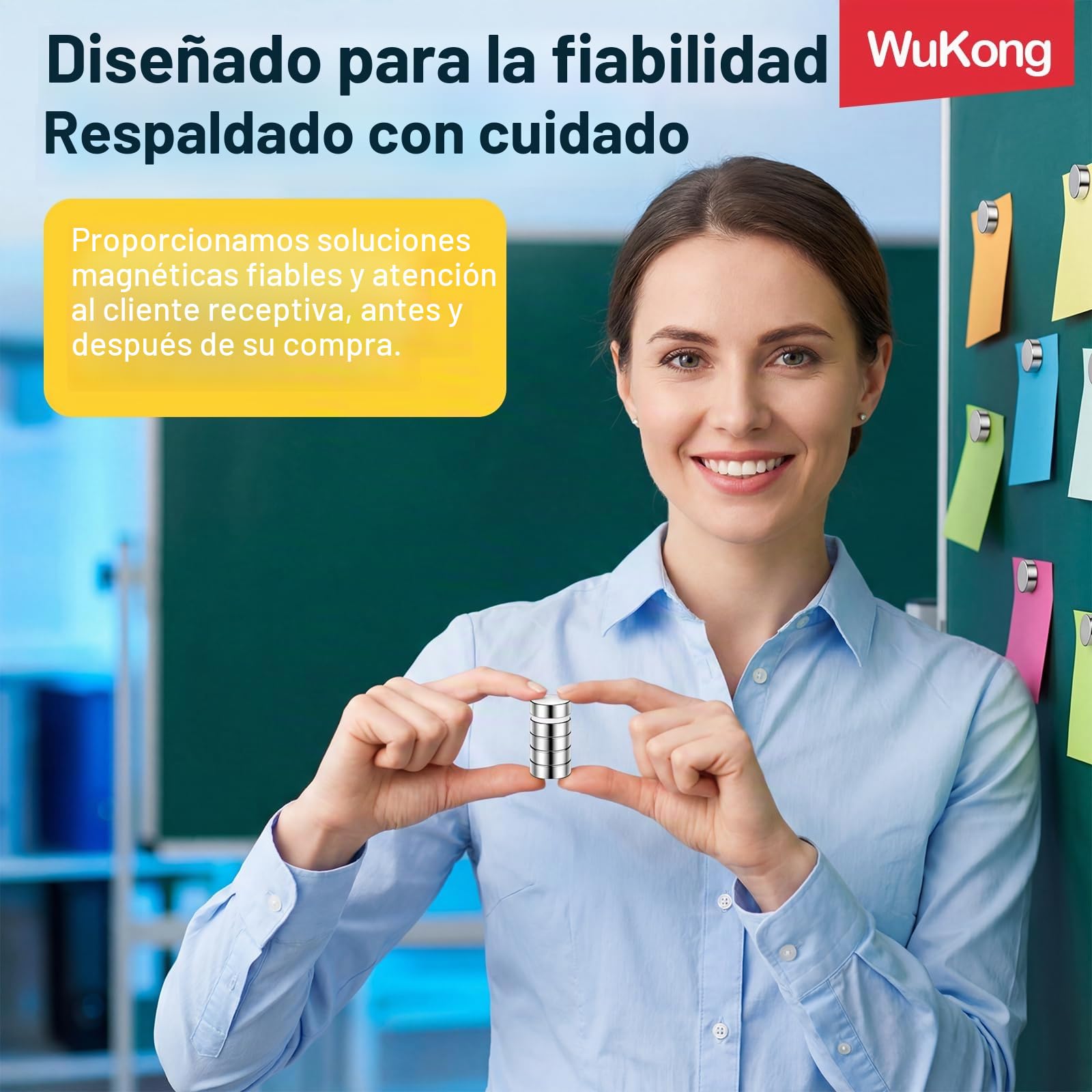 Imanes de neodimio Wukong 10x3mm | Paquete de 20 mini imanes extremadamente fuertes, imanes redondos pequeños para tablero magnético, tablero magnético, nevera, manualidades, oficina, cocina