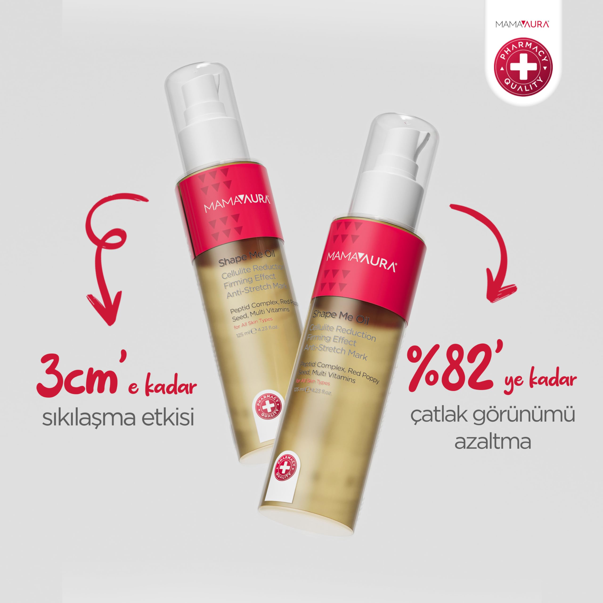 Mamaaura Shape Me Oil, Doğum Sonrası Sıkılaştırıcı Çatlak ve Selülit Bakım Yağı, 125 ml (3 paketi)