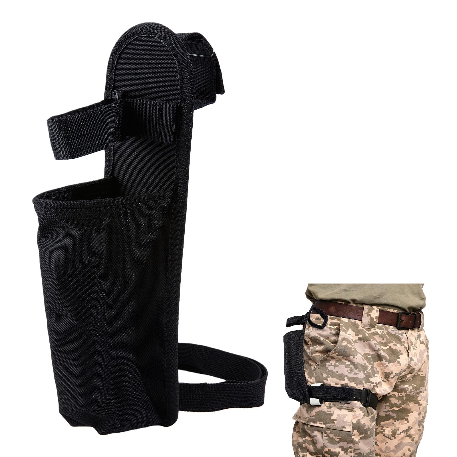 NICENEEDED Lightsaber Belt Holder Leg Holster Combo, Lightsaber Hilt Carrying Case Drop Leg Holster with Adjustable Belt Loop, Adjustable Fastening Straps for Cosplay Costume