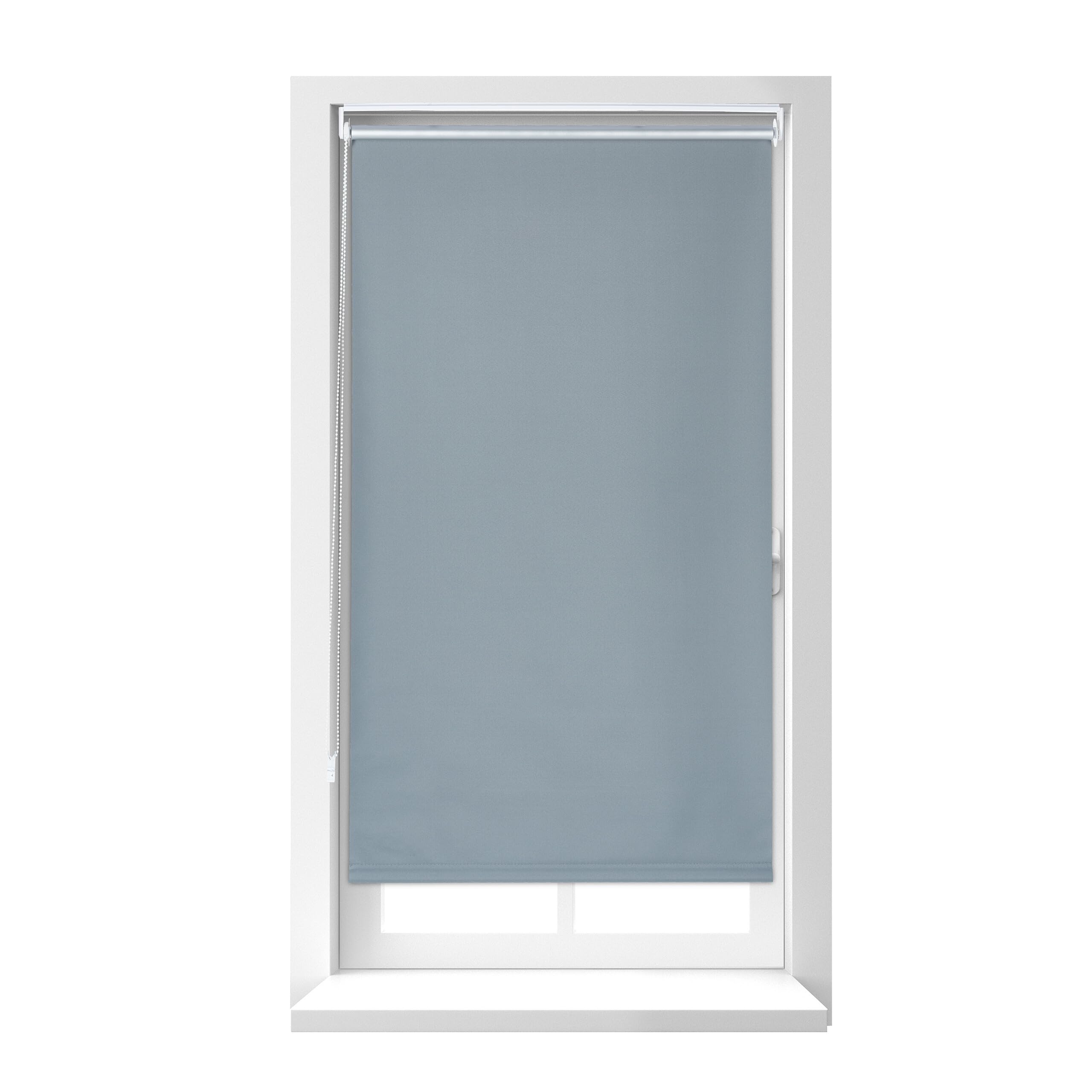 Relaxdays Thermorollo – Klemmfix, ohne Bohren, Kettenzug, 90 x 220 cm, Stoffbreite 86 cm, grau
