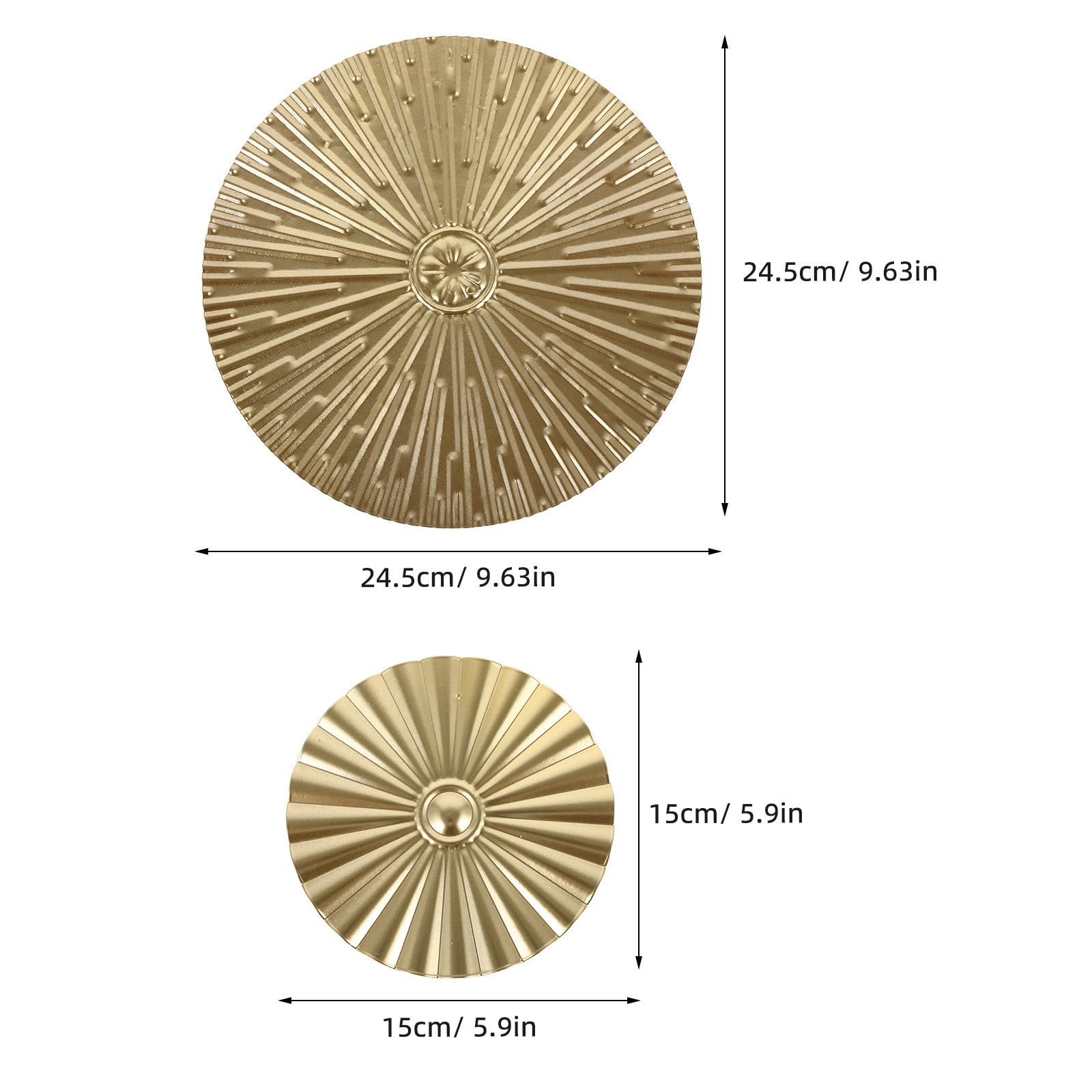 Hoement Elegante Goldene Metall Wanddekoration mit Kreisförmigen Scheiben Einfache Installation und Stilvolle Wanddekoration fürs Wohnzimmer oder Schlafzimmer