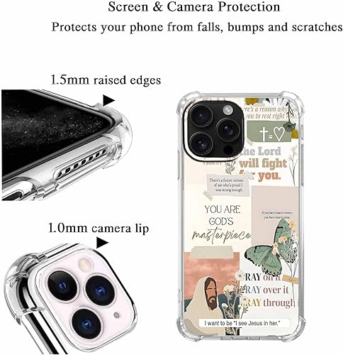 Miniatura 4 de Funda protectora de TPU suave con texto en inglés "Christian Jesus" para iPhone 16 Pro, #1