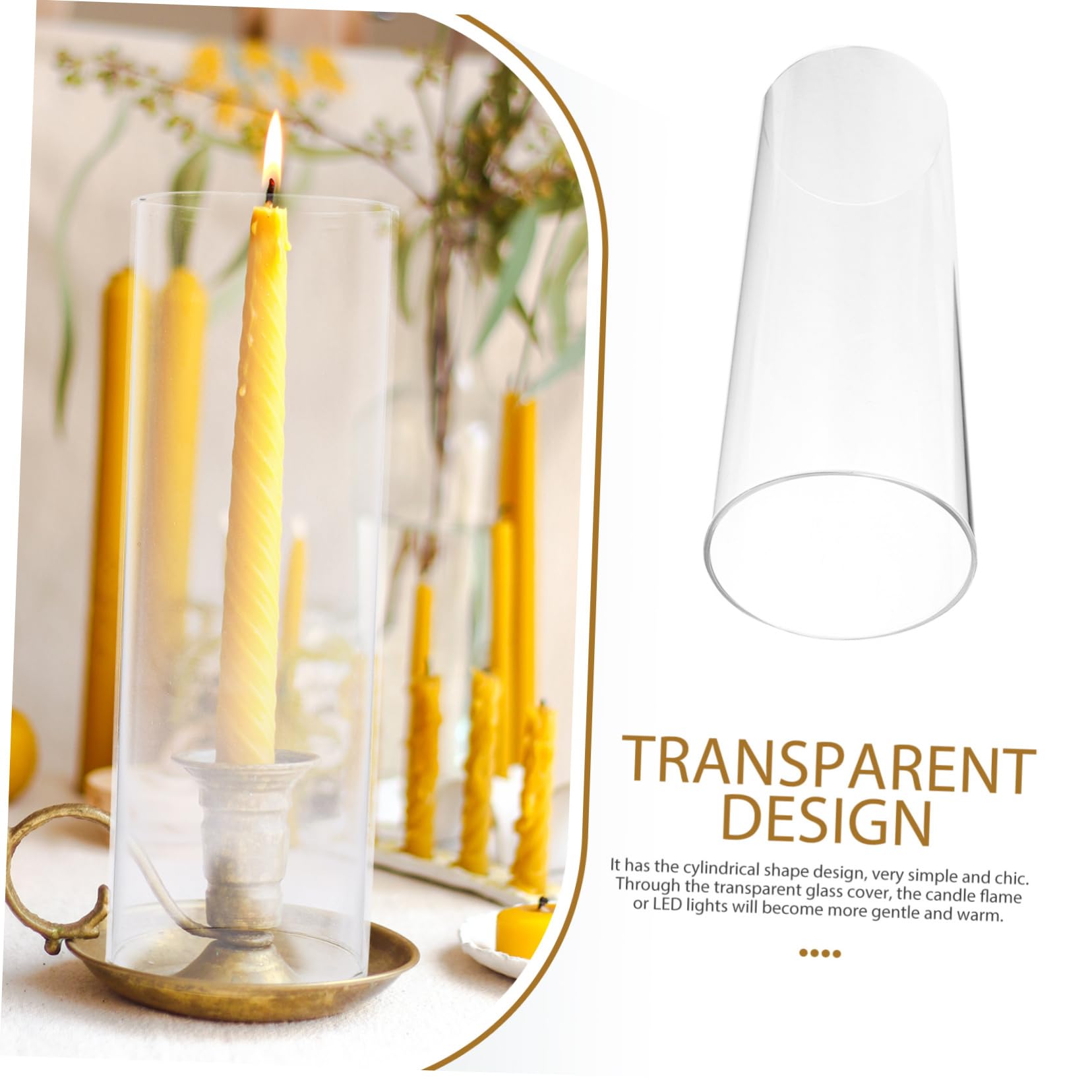 4pcs Candle Shade Simple Candle Cups Glass Cover Containers Glass Craft Candle Cups Glass Shade Ornaments Candle Cover Decor Accessories Glass Candle Cups Transparent Candle Covers