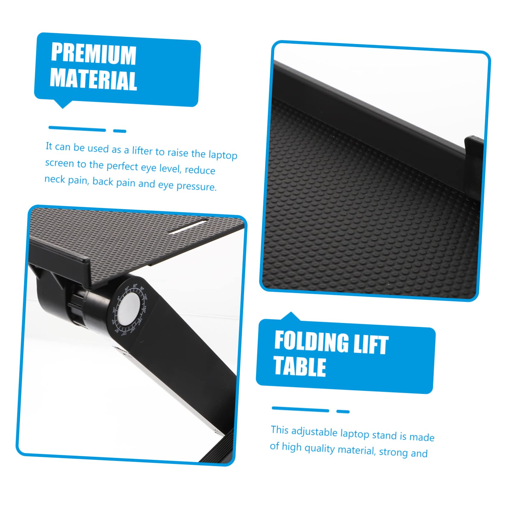 POPETPOP Supporto Regolabile per Laptop T8 in Lega di Alluminio Nero | Festa Estiva, Pieghevole e Rialzabile, per Scrittura e Lettura, Design Ergonomico Dissipazione