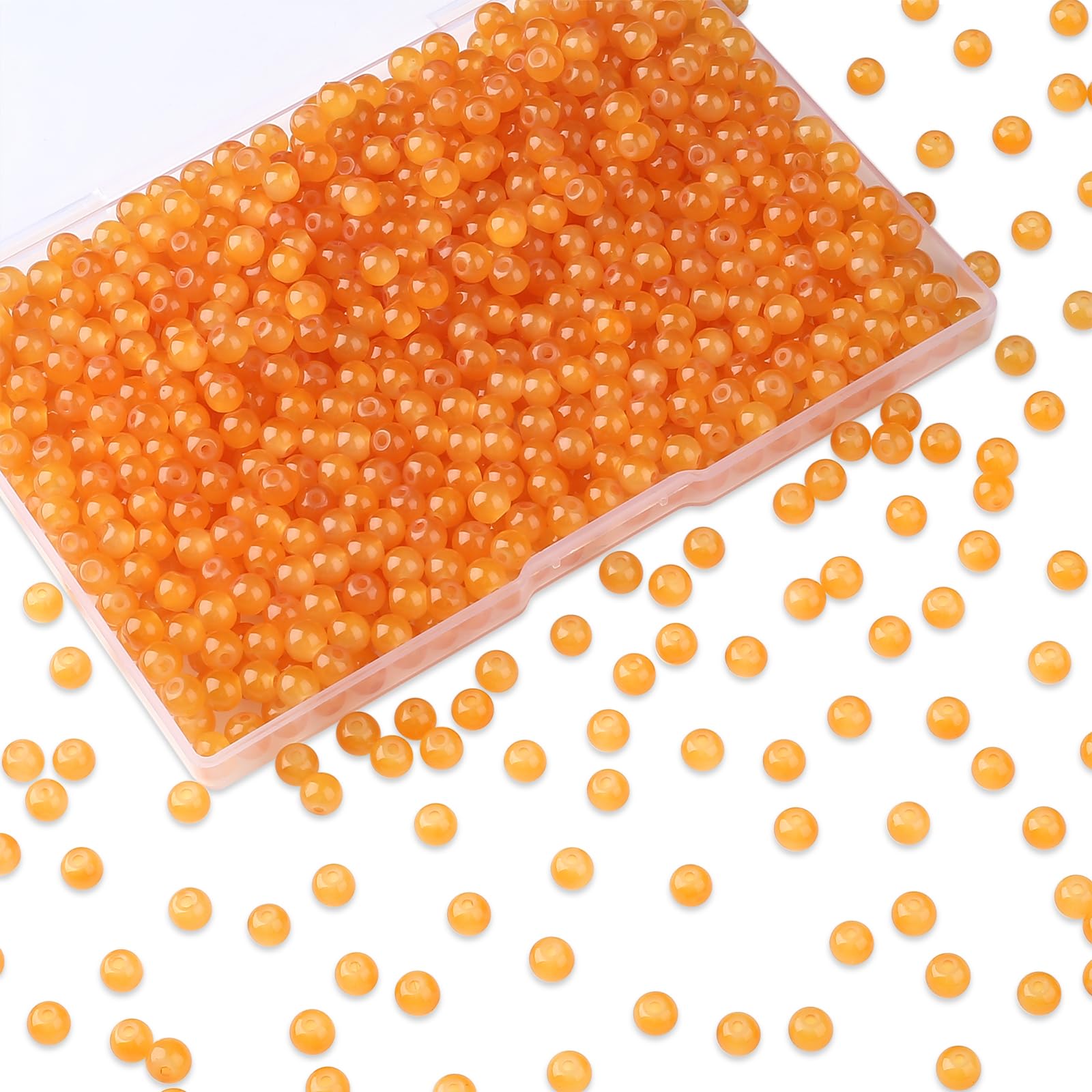 AWARDSEN Orange Glass Beads for Bracelet Making 500 PCS