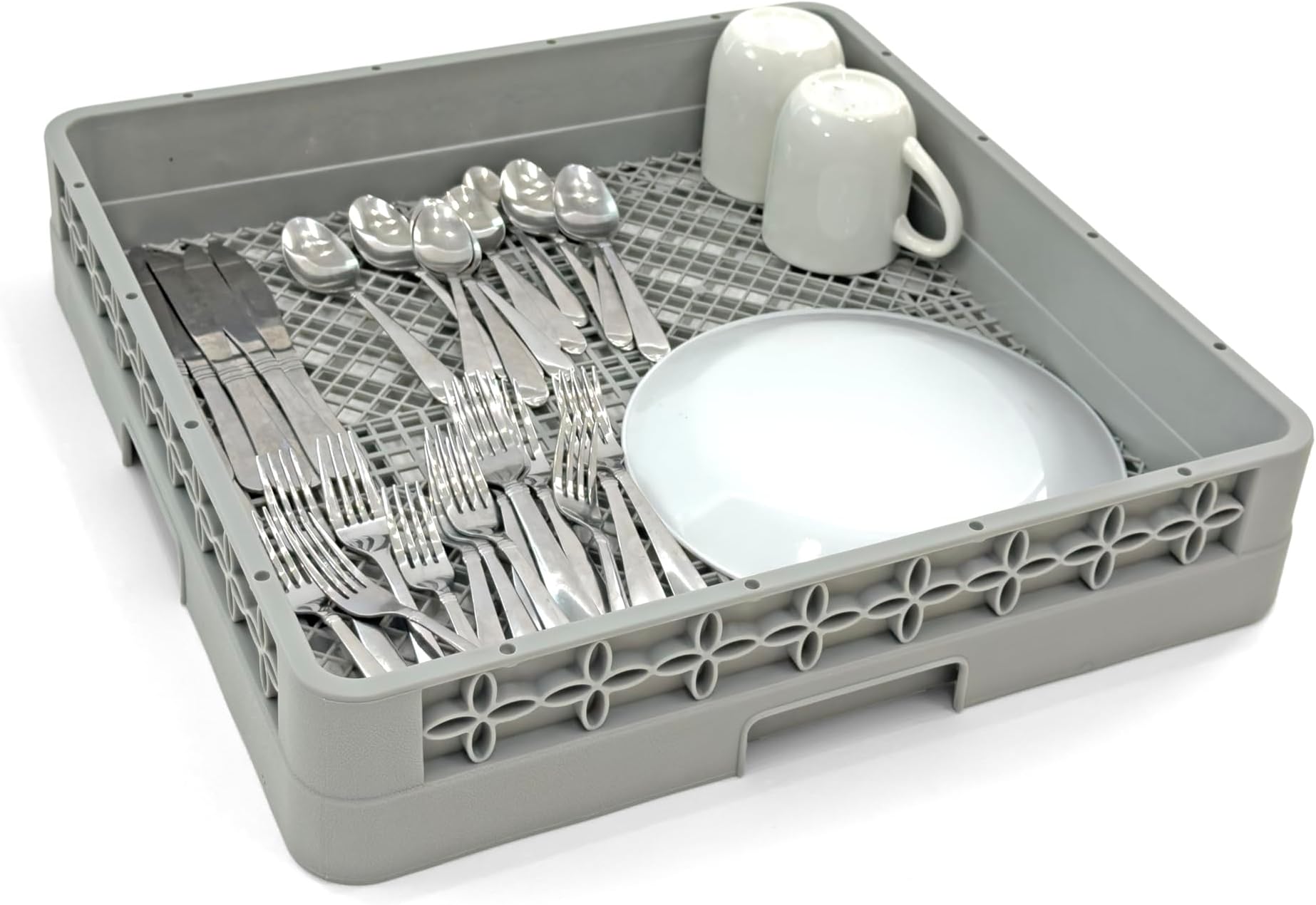 Flatware Rack for Commercial Dishwasher | Full Size Combination | Polypropylene | Gray