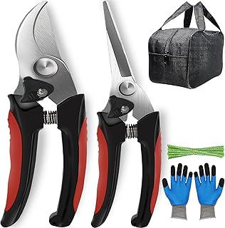 Aimerla Premium pruning shears. Stainless Steel garden shears for plants, shrubs, bushes. Durable Garden Scissors Set with...
