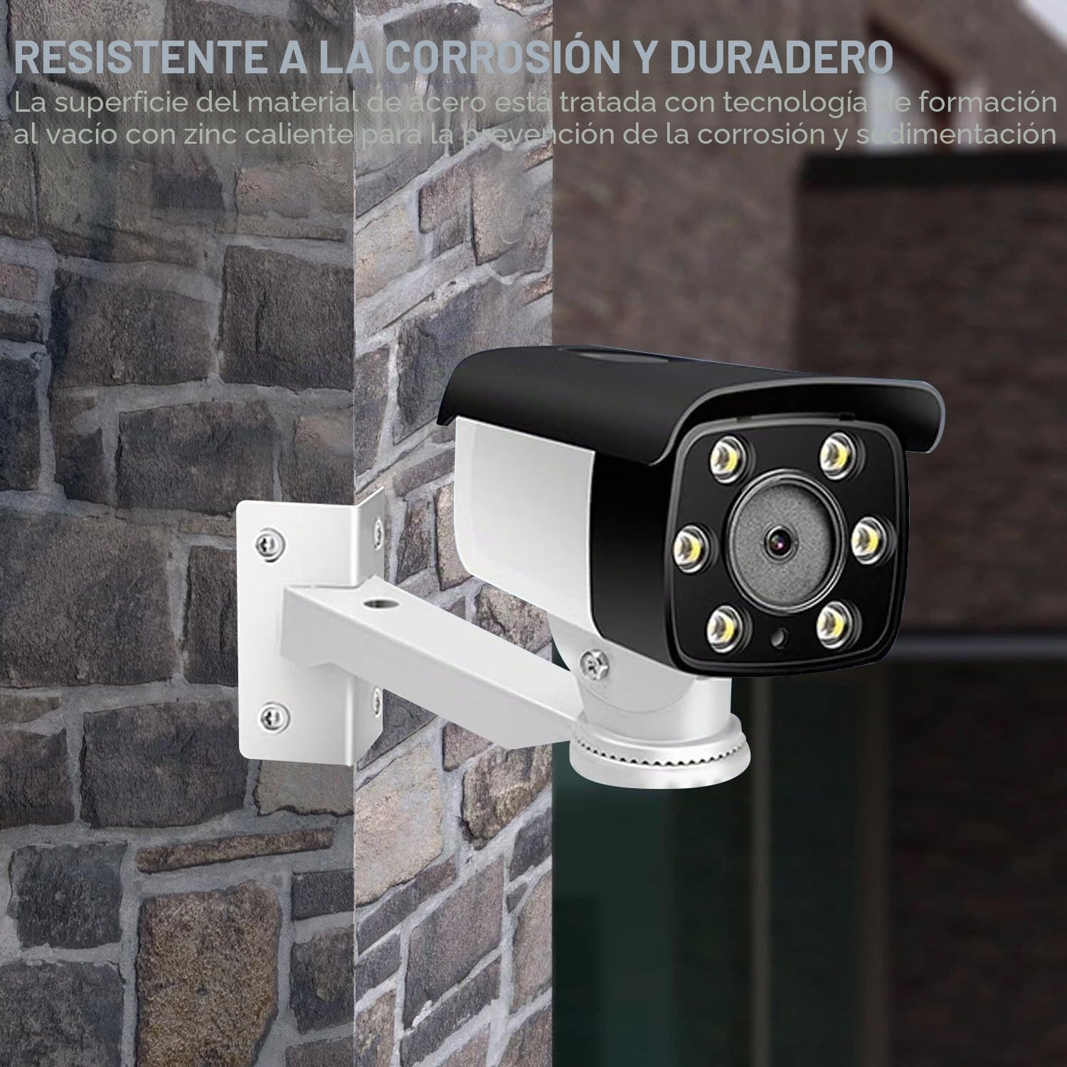 Soporte de Cámara Exterior Ajustable, Soporte Camara Vigilancia, para Cámaras de Seguridad y Videovigilancia, Angular Multiángulo Ajustable para Cámara Exterior, Instalación Fácil y Versátil
