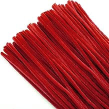 TOAOB 100 Pezzi Scovolini Steli Ciniglia per Lavoretti Rosso 6mm x 30 cm Fibra Pipe Cleaner per Fai da Te Decorativi Artigianato Halloween Natale Decorazion