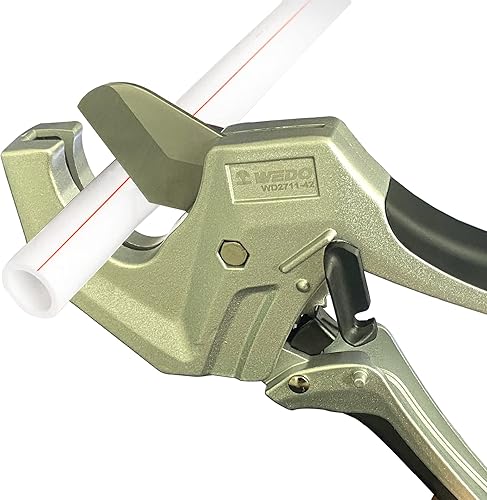 Miniatura 6 de WEDO Cortador de tubos de trinquete para mangueras de PVC, PEX, PE, PPR y plástico, corta hasta 1.65 pulgadas (1.654 in máximo), herramienta