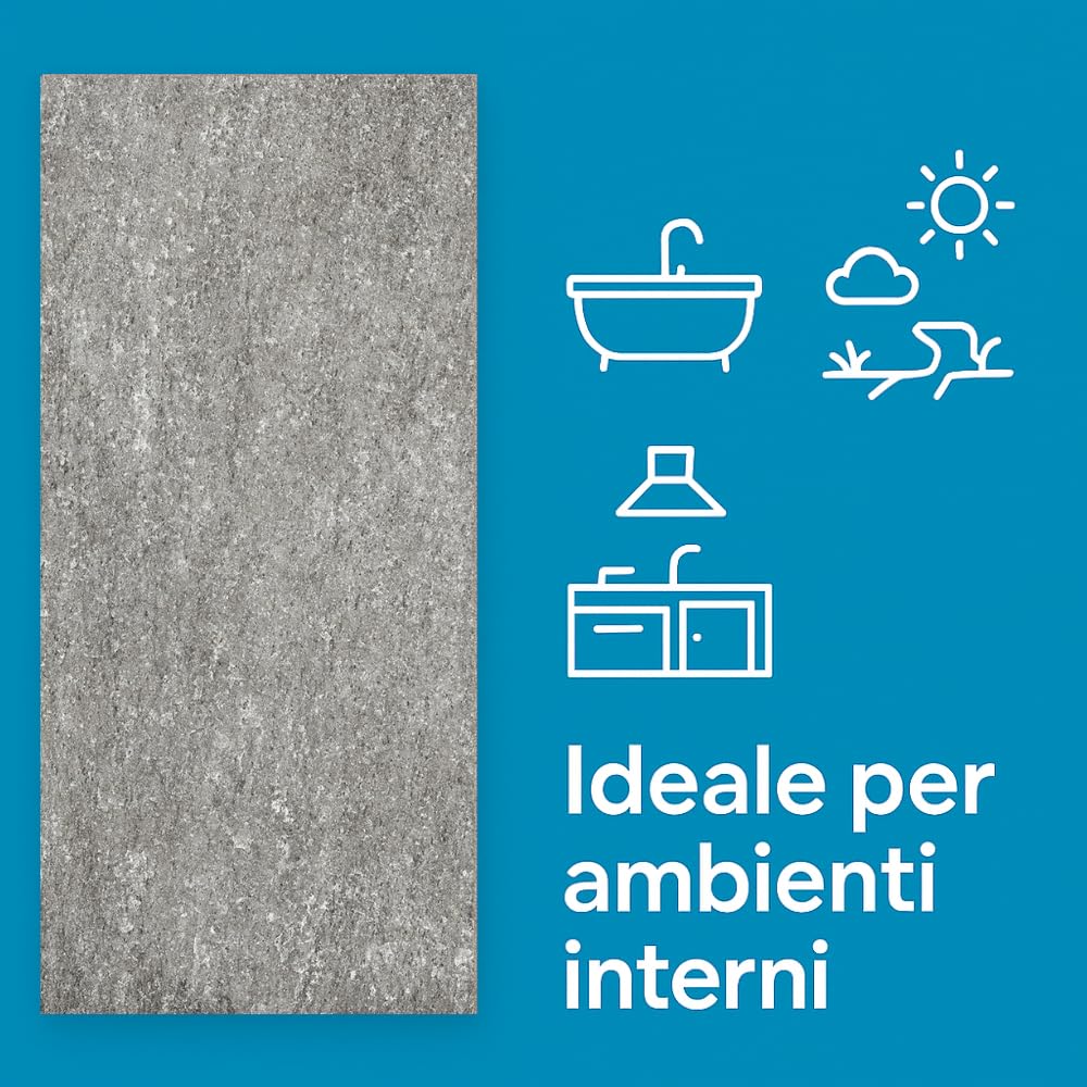 FORTUNATO Piastrella Interni Gres Porcellanato Rettificata Serie Quarz Antracite Finitura R10 Spessore 10 mm 30x60 cm (Antracite, 1,08 m²)