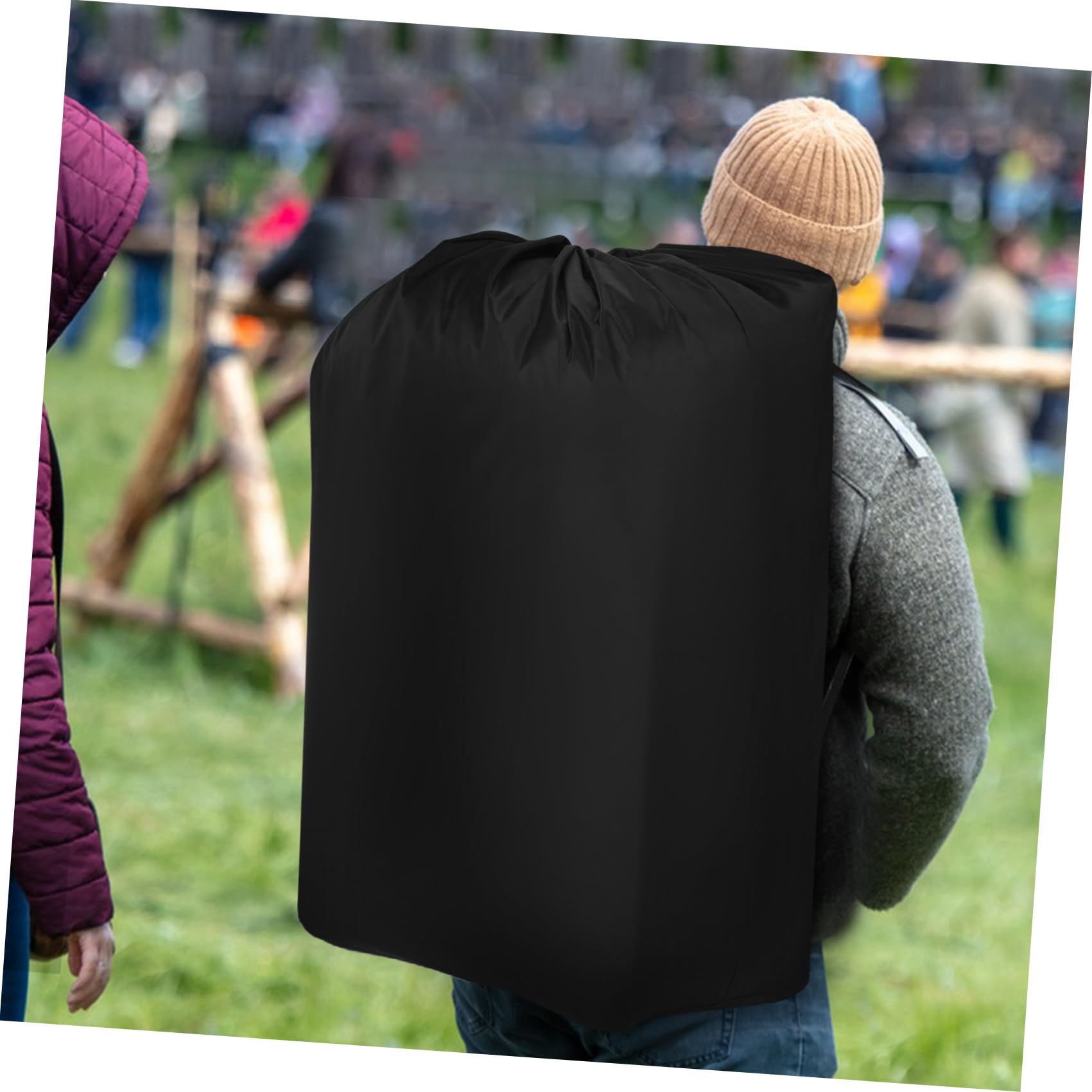 DECHOUS Borsa Coulisse Nylon a Chiusura Nero in da Passeggino Viaggio | Due Spallacci, Cuciture Rinforzate, per Trasporti Aerei e Tratte Brevi, Adatta alla Maggior Parte dei Modelli