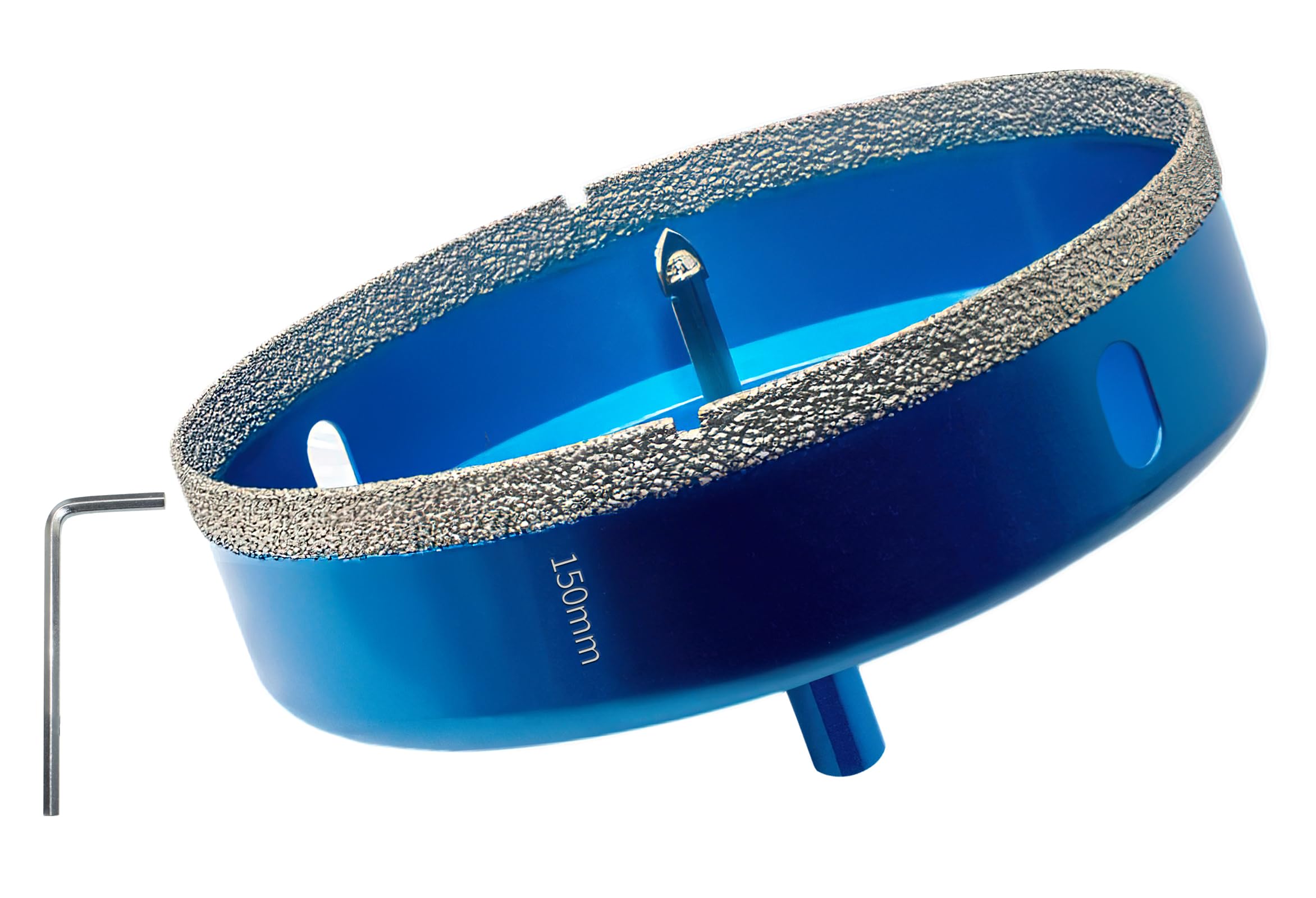 Teronbeta Diamond Hole Saw 150mm with Pilot Center Drill Bit, Vacuum Brazed Diamond Core Hole Cutter for Tile Porcelain