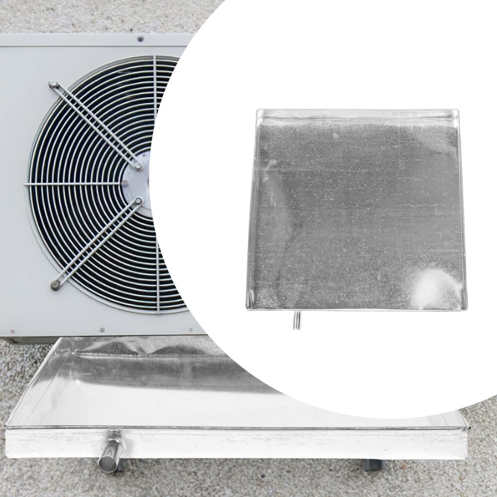 KICHOUSE Bac de Récupération pour Climatisation Fer Galvanisé Plateau de Drainage Fuite Pourités Intérieures et Extérieures Bac à Gouttes Polyvalent pour Usage Intérieur et Extérieur