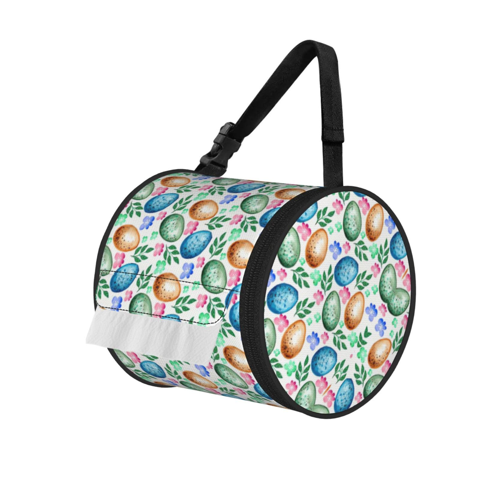 Easter Eggs Print Fashion Tissues Organizer Box, Hanging Tissue Holder For Purse Coins For Car Office Daily Outing