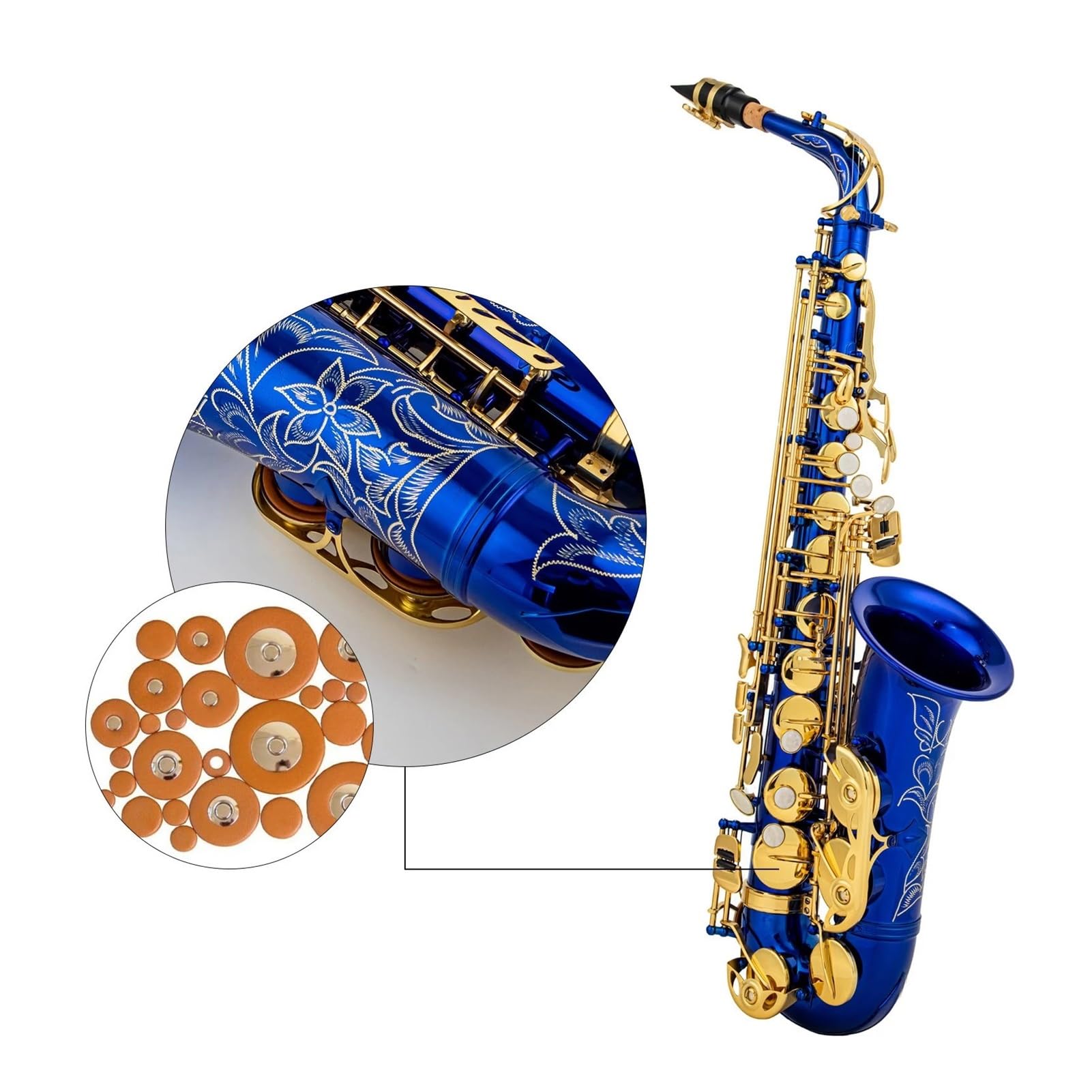 Sassofono Contralto In Mi Bemolle Ottone Blu Strumento A Fiato Professionale Sassofono