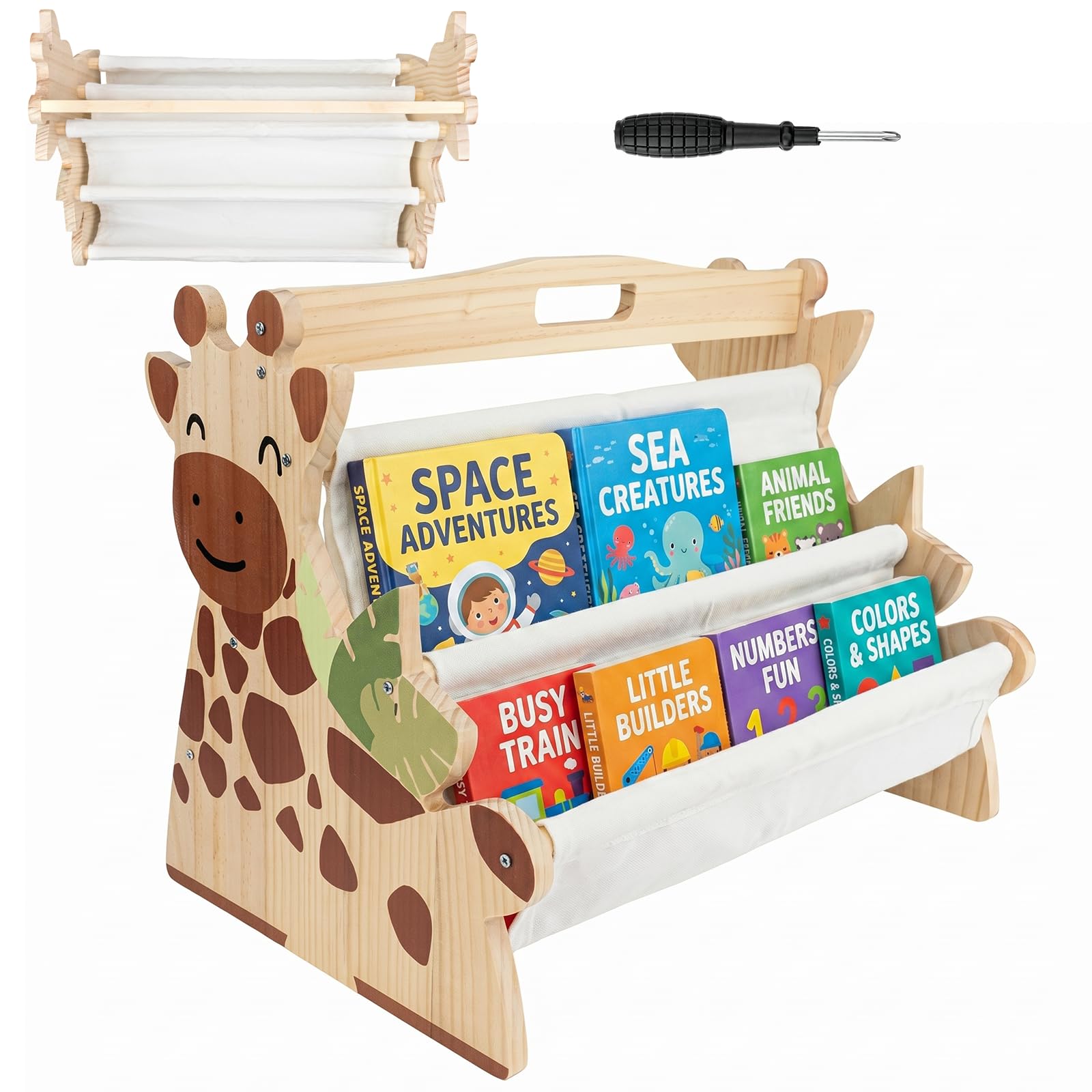 ROYUEXT Wooden Bookshelf Bookcase Book Organiser