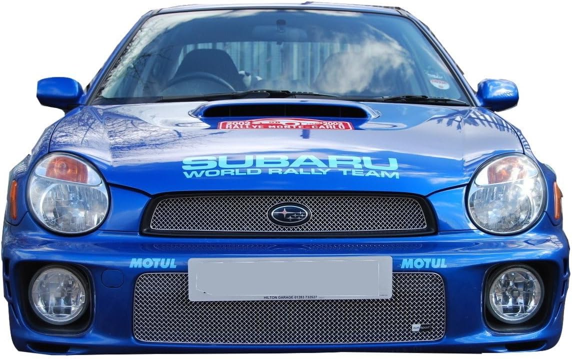 Zunsport Compatible With Subaru Impreza Bug Eye - Top and Lower Grill Set - Silver finish (2001 to 2003)