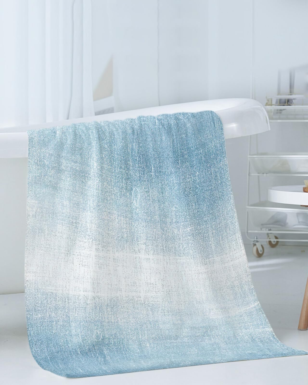 Amazon.com: Blue Ombre 3 Piece Bath Towels Set, Hand Draw Brush