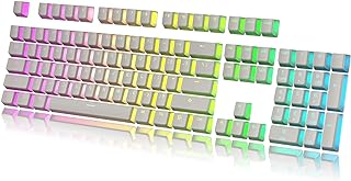 HK GAMING Puding Keycaps Ansi/ISO ile 112 Çift Atış PBT Parlatıcı - MX Anahtarları Beyaz için OEM Profili