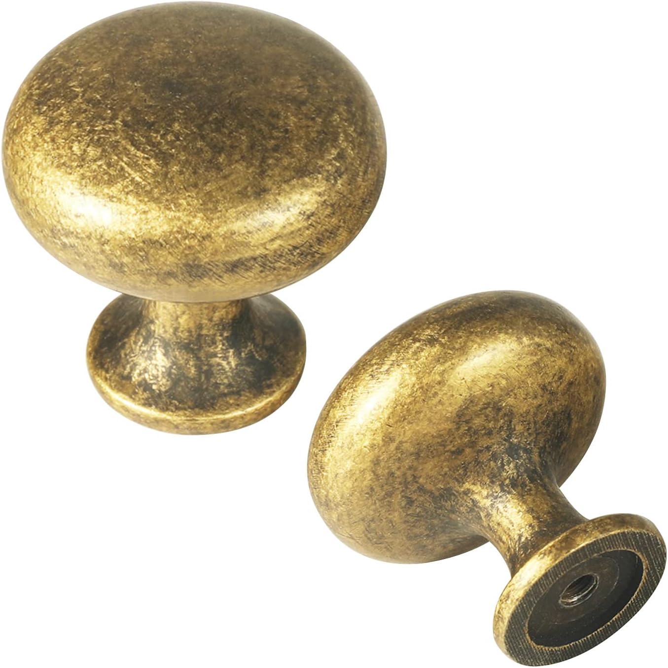GooKi 6 Pack Antique Brass Knobs Retro Drawer Handles Vintage