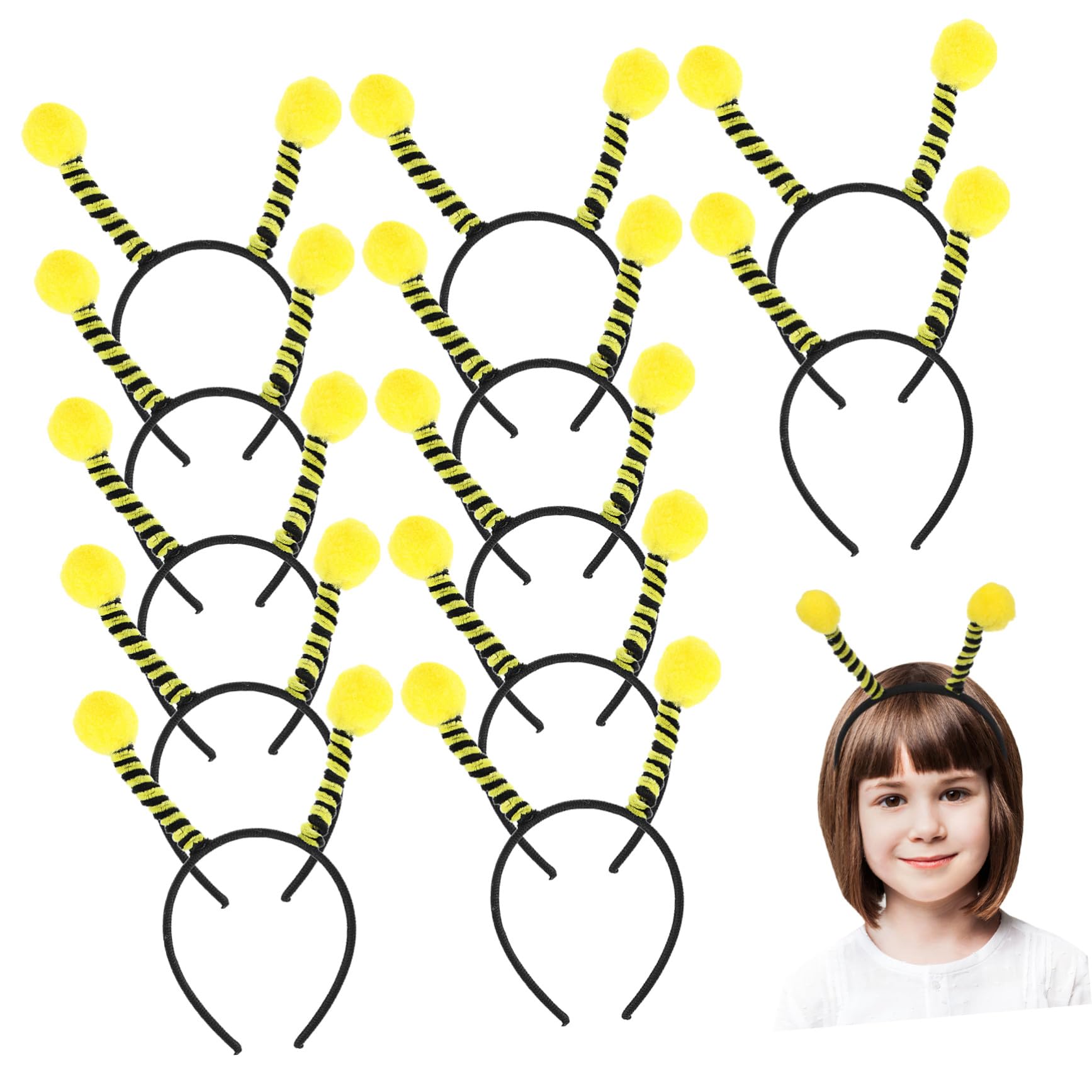 Bienenantennen Stirnband 12 Stück Kinder Haarreifen Antennen Haarband Kostüm Party Zubehör
