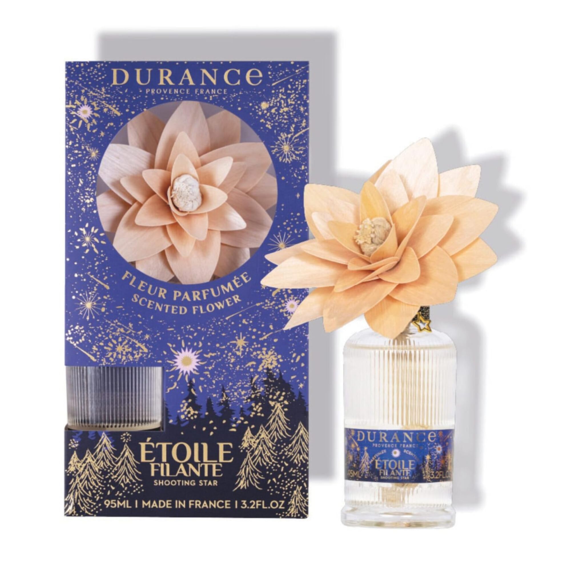 Durance Scented Flower, 95ml, Shooting Star, Glass Diffuser, Iris Fragrance