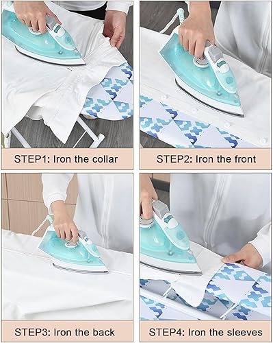 Miniatura 2 de Tabla de planchar con cubierta y almohadilla, tabla de hierro compacta con alfombrilla de hierro de silicona, cubierta resistente al calor, 4