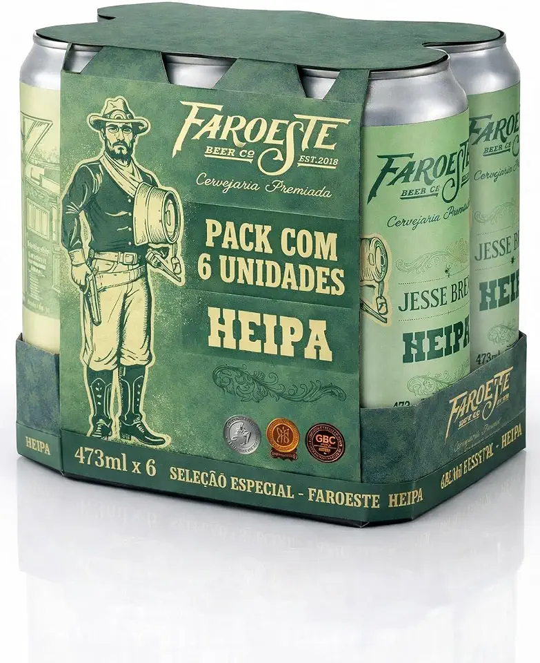 Pack 6 Latas de Cerveja Artesanal Neipa Jesse Brew 473ml Faroeste Beer