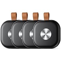 Tracker Tag 4 pezzi, Bluetooth Trova Oggetti Compatibile con Dov’è (solo iOS), Smart Air Tracker Localizzatore Tag per Bagagli, Borse, Portafogli, Zaini (nero)