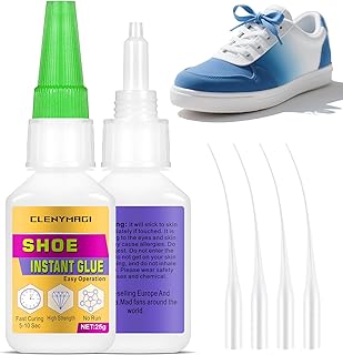 Shoe Glue, 2 Pack Fast Drying Shoe Glue for Sole Repair, with Anti Clog Cap, Waterproof, Heat-Resistant Strong Adhesive for Boot, Sneakers, Sandals, High Heels