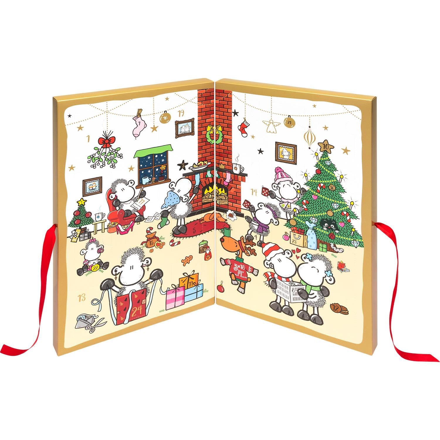 Sheepworld Socken Adventskalender für Frauen | Kalender mit 12 Paar Damensocken, einzeln gepresst in 24 Päckchen, Größe 36-40 | Lustiges Geschenk, Weihnachten | 51182