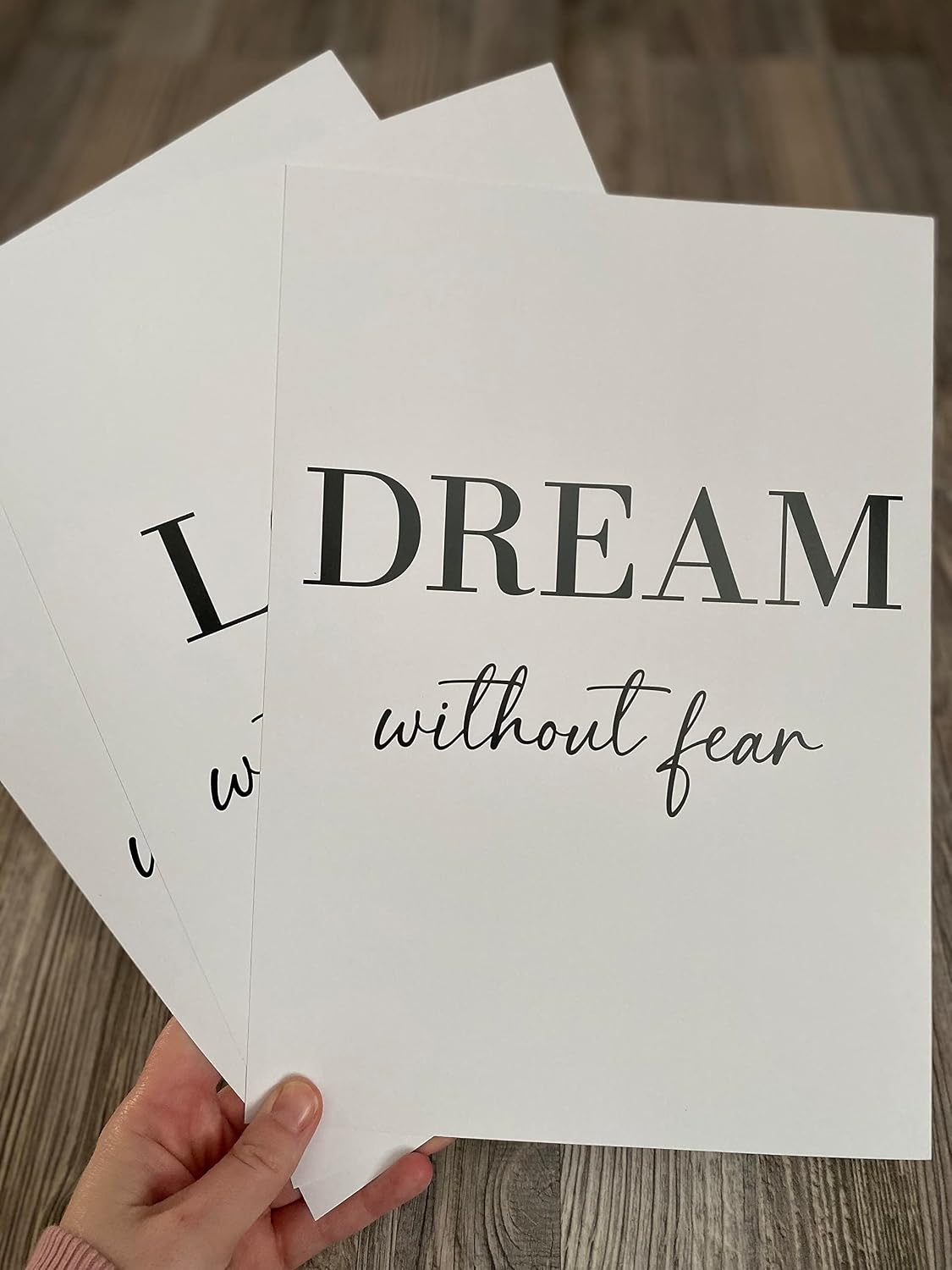Dream Love Live Quotes set of 3 Unframed Prints, Home Decor Wall Art, Dream Without Fear, Love Without Limits - Image 5