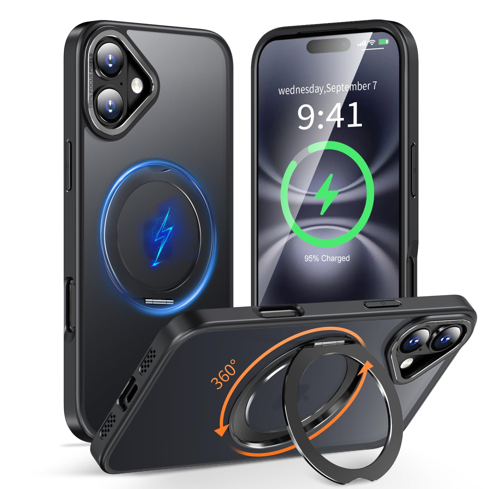 KWATUNG iphone16用ケース magsafe対応 ワイヤレス充電 あ…