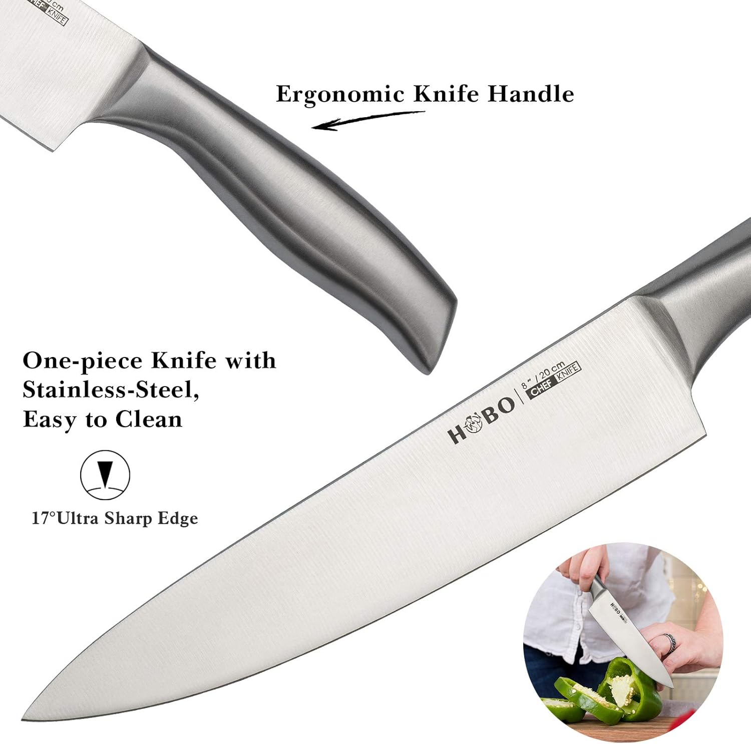 Black Friday - 60% OFF Knife Set, HOBO 14-Piece Kitchen Knife Set with Block Wooden, Manual Sharpening for Chef Knife Set, Self Sharpening for Chef Knife Set, Japan Stainless Steel, Boxed Knife Sets