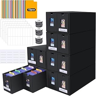 Sammelkarten Box für 11000+ Karten,Top Loaders Box für 2000+ 3" x 4" 35PT Toploaders,Trading Card Storage Box für Commander Display, Karten Deck Box mit 72 Kartentrenner,Card Box für TCG,MTG,PTCG